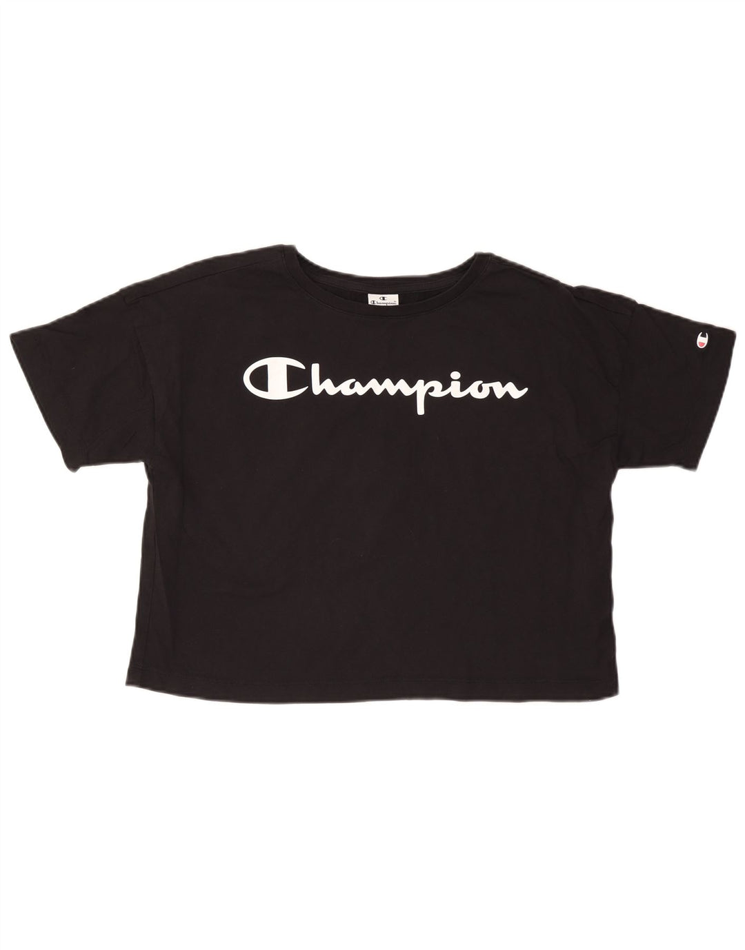 CHAMPION Γυναικείο υπερμεγέθη Crop γραφικό T-shirt Top 10 Small Black