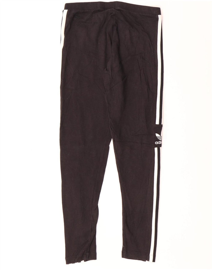 Γυναικείο κολάν Adidas UK 12 μεσαίο μαύρο βαμβακερό