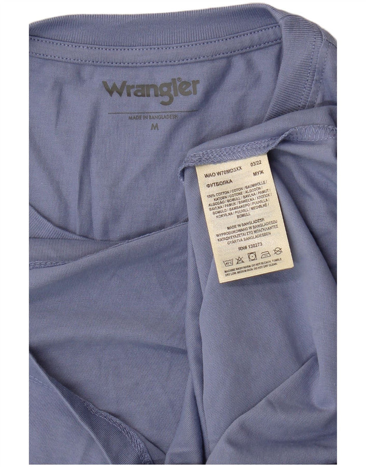 Ανδρικό T-Shirt WRANGLER Top από μεσαίο μπλε βαμβακερό