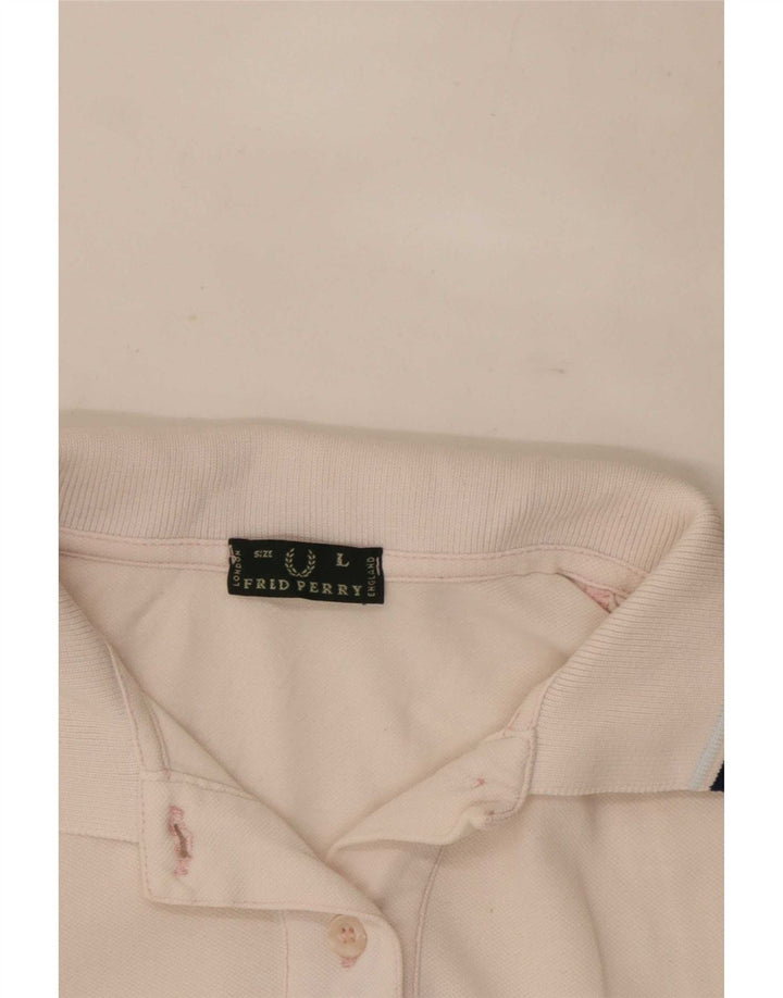 Fred Perry γυναικείο μπλουζάκι πόλο UK 14 μεγάλο λευκό ριγέ