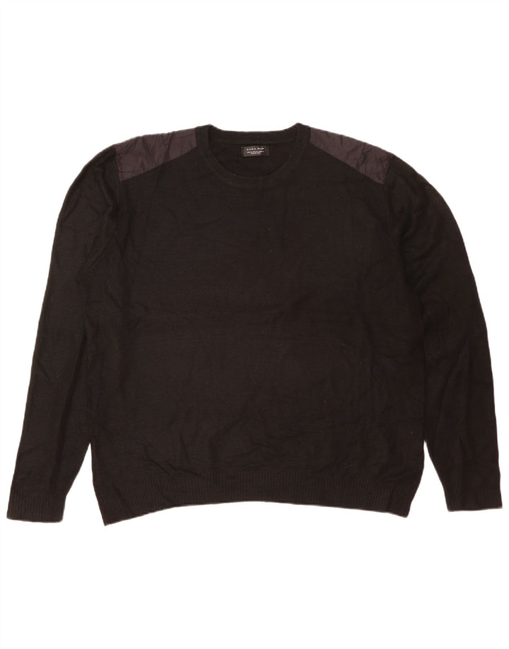 Ανδρικό πουλόβερ Zara Crew Neck Jumper XL Μαύρο Ακρυλικό