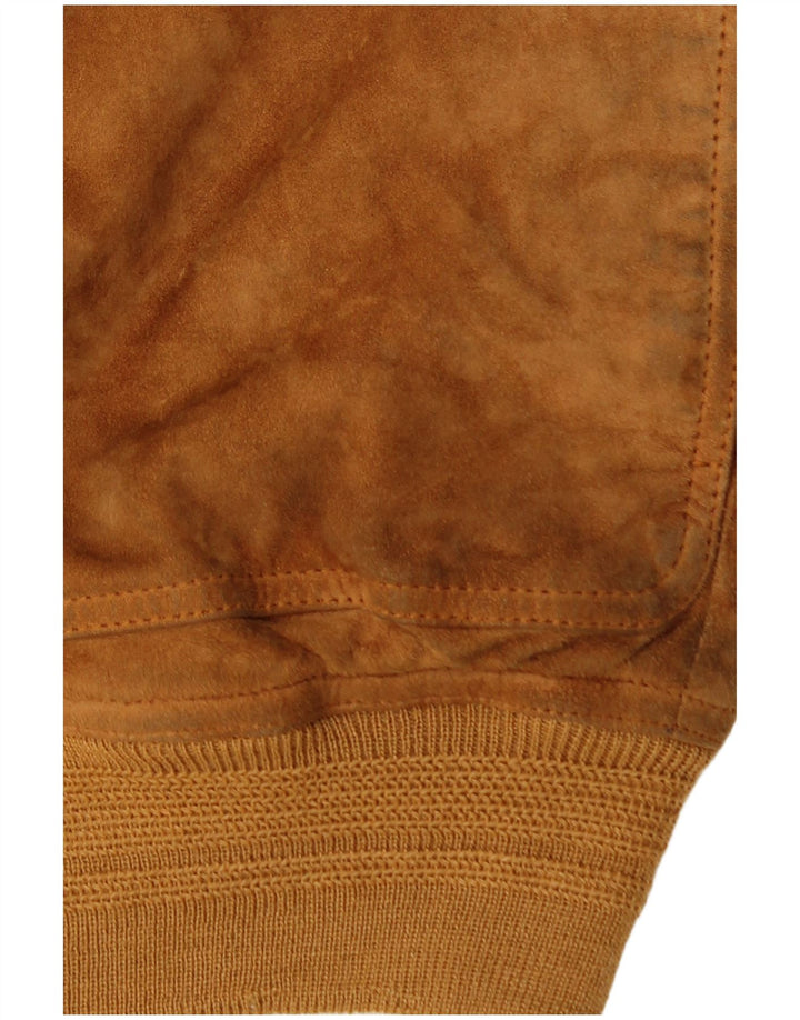 Vintage Ανδρικό Suede Bomber Jacket UK 40 Large Brown