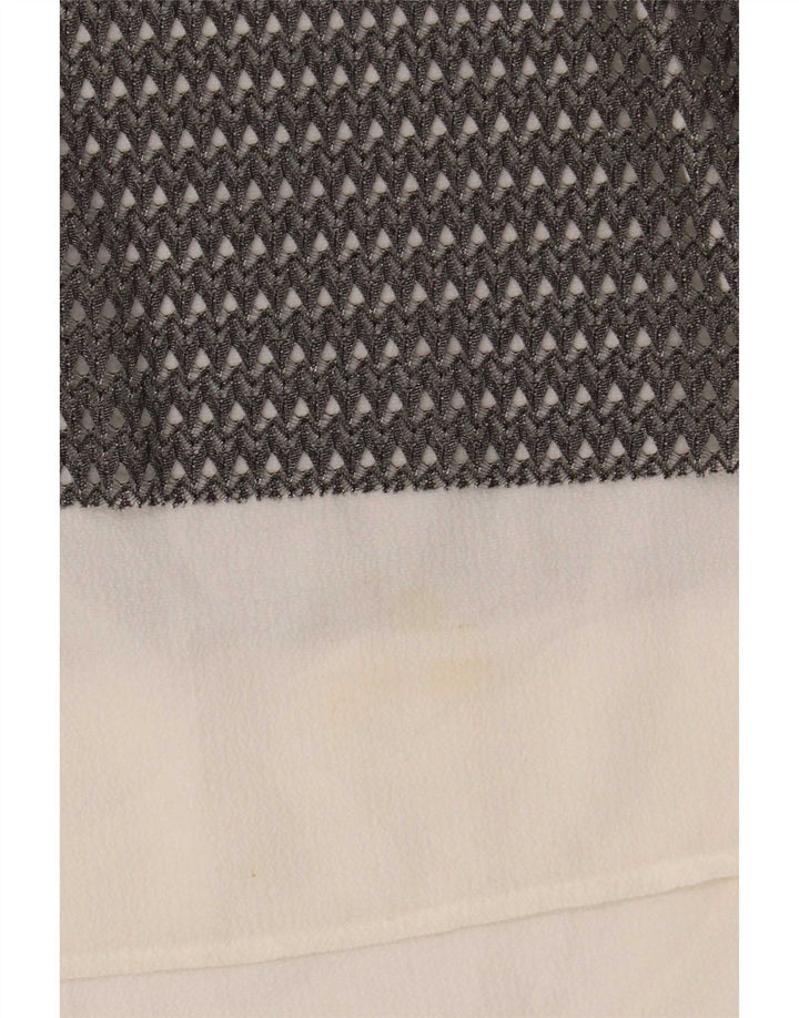 Zara Γυναικείο Αμάνικο See Through Top UK 16 Large Grey Colourblock