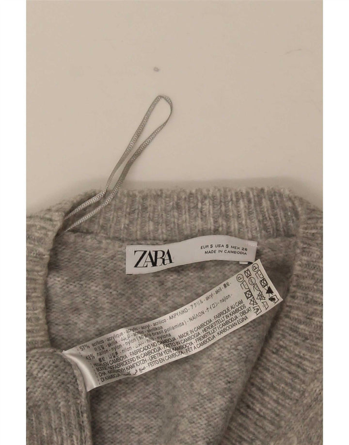 Ανδρικό πουλόβερ Zara με V λαιμόκοψη, Μικρό Γκρι Ακρυλικό