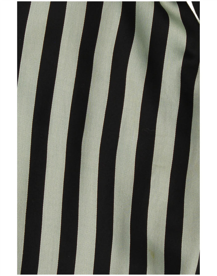 Vintage γυναικείο πουκάμισο μπλούζα EU 44 XL Πράσινη ριγέ βισκόζη