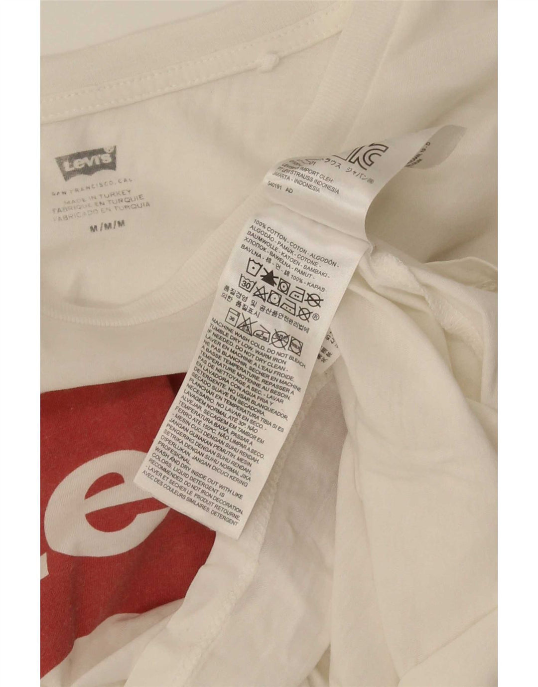 Γυναικείο γραφικό μπλουζάκι Levi's Top UK 12 μεσαίο λευκό βαμβακερό