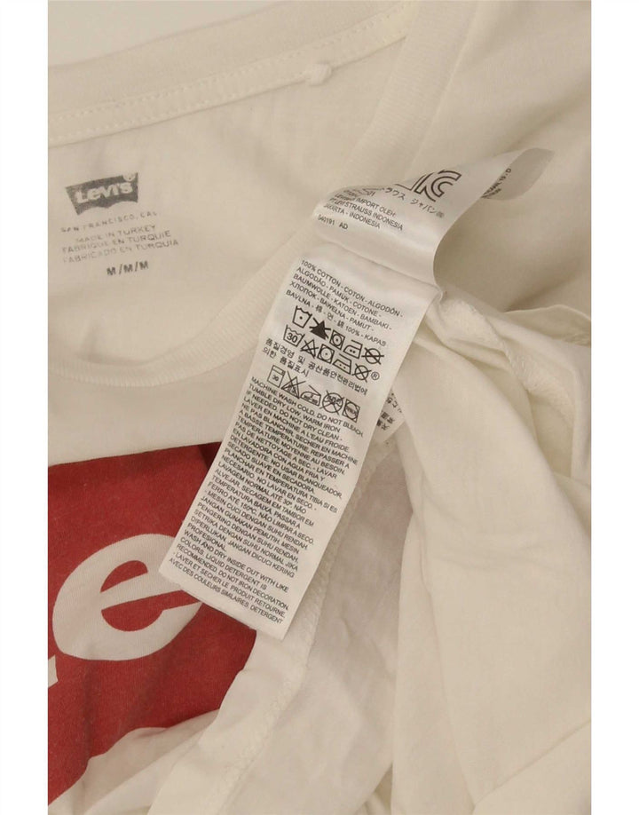 Γυναικείο γραφικό μπλουζάκι Levi's Top UK 12 μεσαίο λευκό βαμβακερό