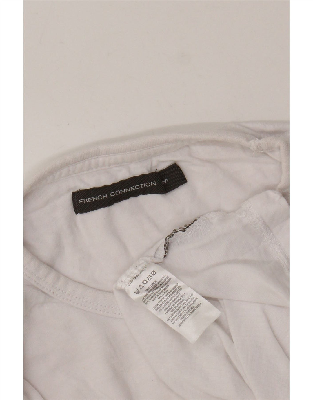 ΓΑΛΛΙΚΗ ΣΥΝΔΕΣΗ Γυναικείο T-Shirt Top UK 12 μεσαίο λευκό βαμβακερό
