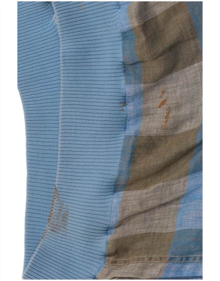 Ανδρικό κοντομάνικο πουλόβερ πουκάμισο VINTAGE IT 48 Μεσαίο Μπλε Check Flax