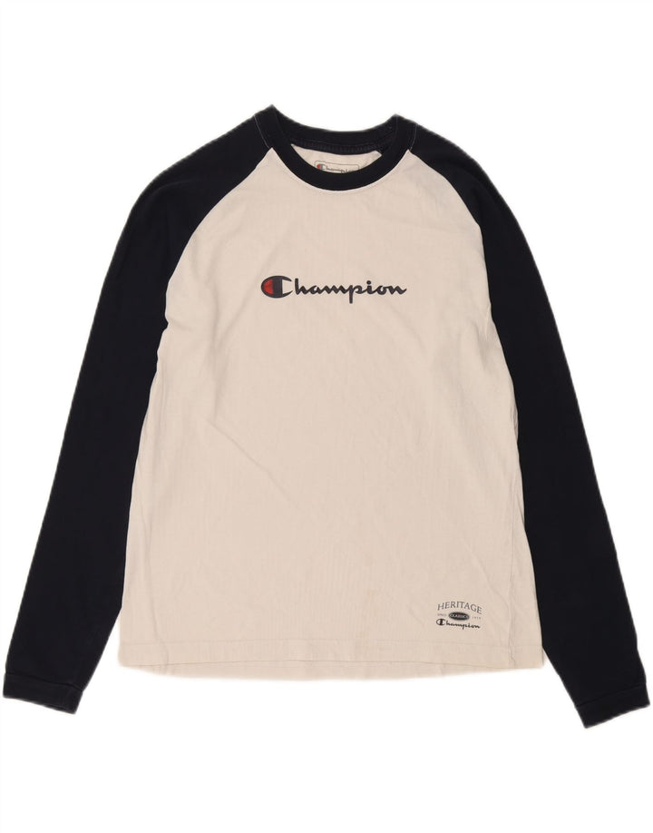 Champion Mens Heritage Graphic Top Μακρύ μανίκι, μεσαίο λευκό χρώμα