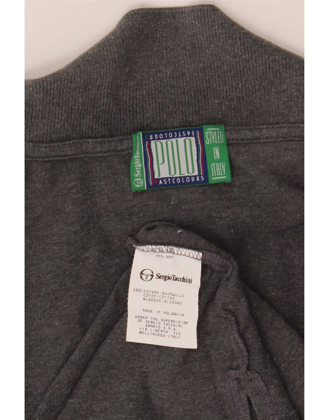 Sergio Tacchini Ανδρικό Πόλο Μπλουζάκι μεγάλο γκρι βαμβακερό
