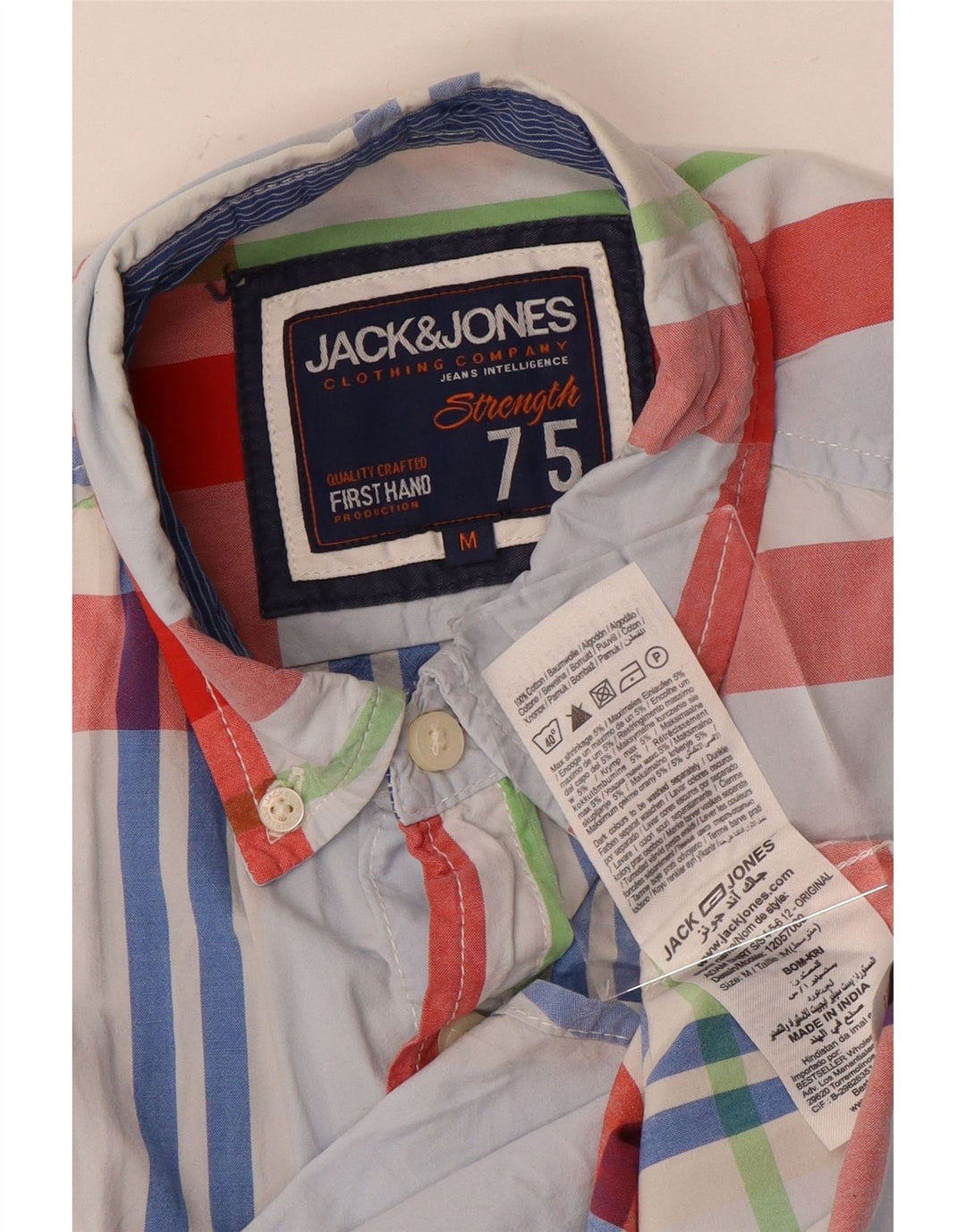 Jack & Jones Ανδρικό κοντομάνικο πουκάμισο μεσαίο μπλε καρό