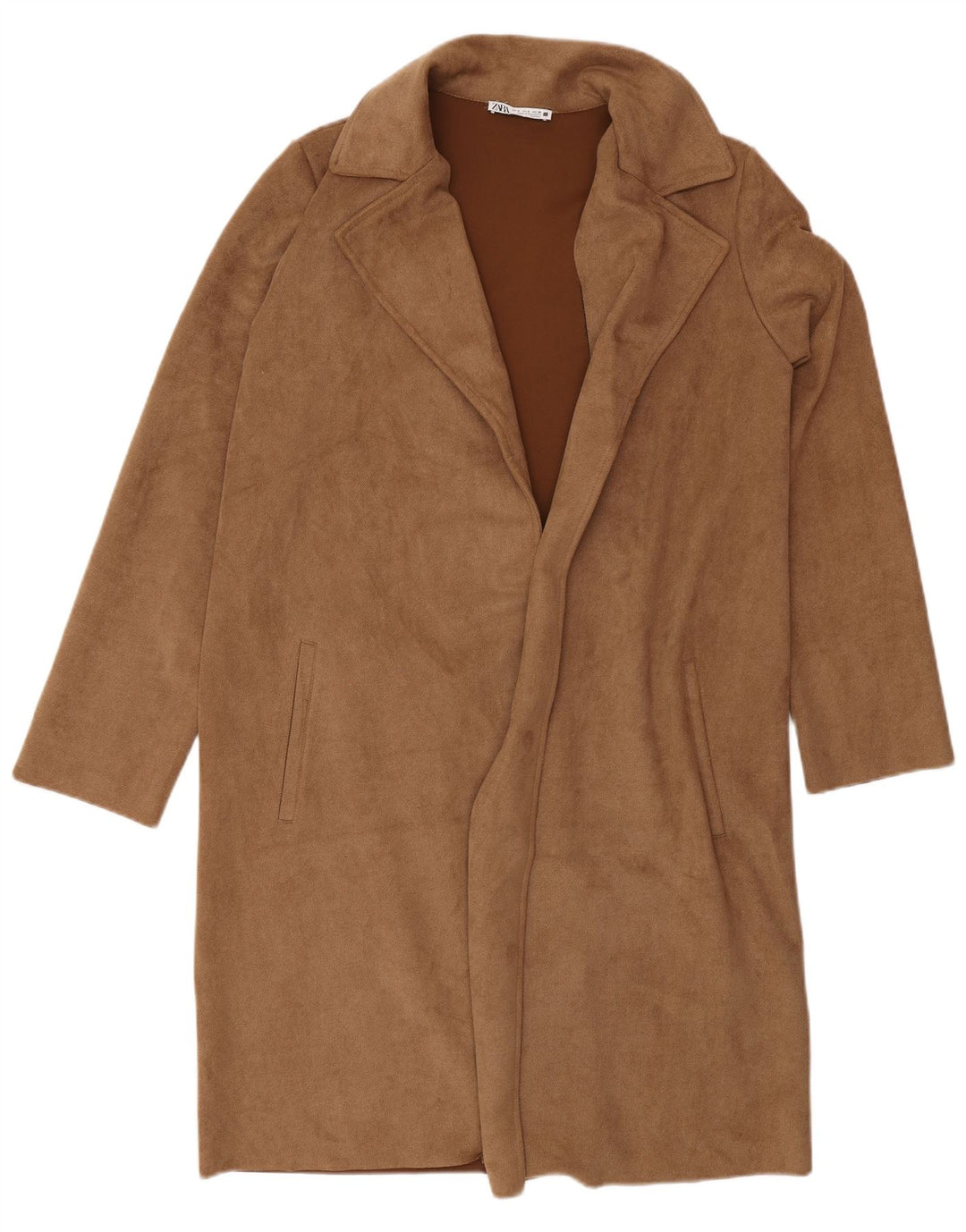Zara Γυναικείο Ανοιχτό Πανωφόρι UK 10 Small Brown Polyester