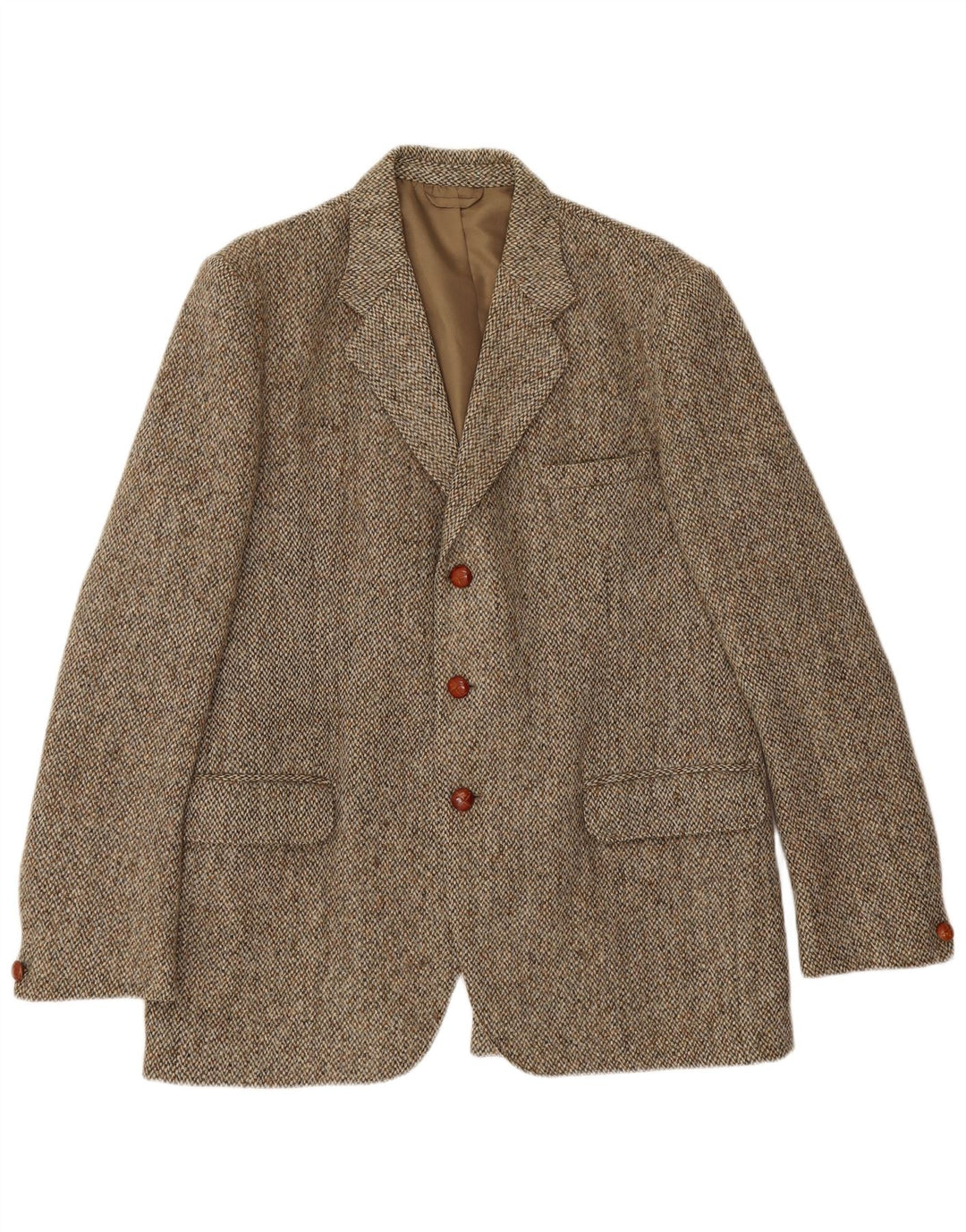 Harris Tweed Ανδρικό σακάκι σακάκι με 3 κουμπιά UK 38 Μεσαίο πράσινο ψαροκόκκαλο