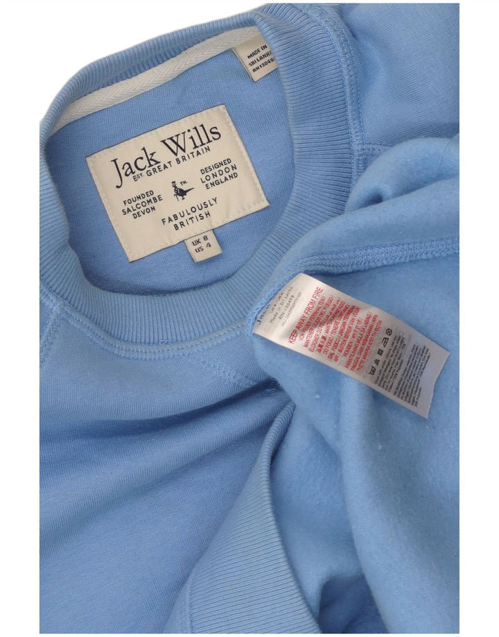 Jack Wills Γυναικείο φούτερ μεγάλου μεγέθους Jumper UK 8 Small Blue Cotton