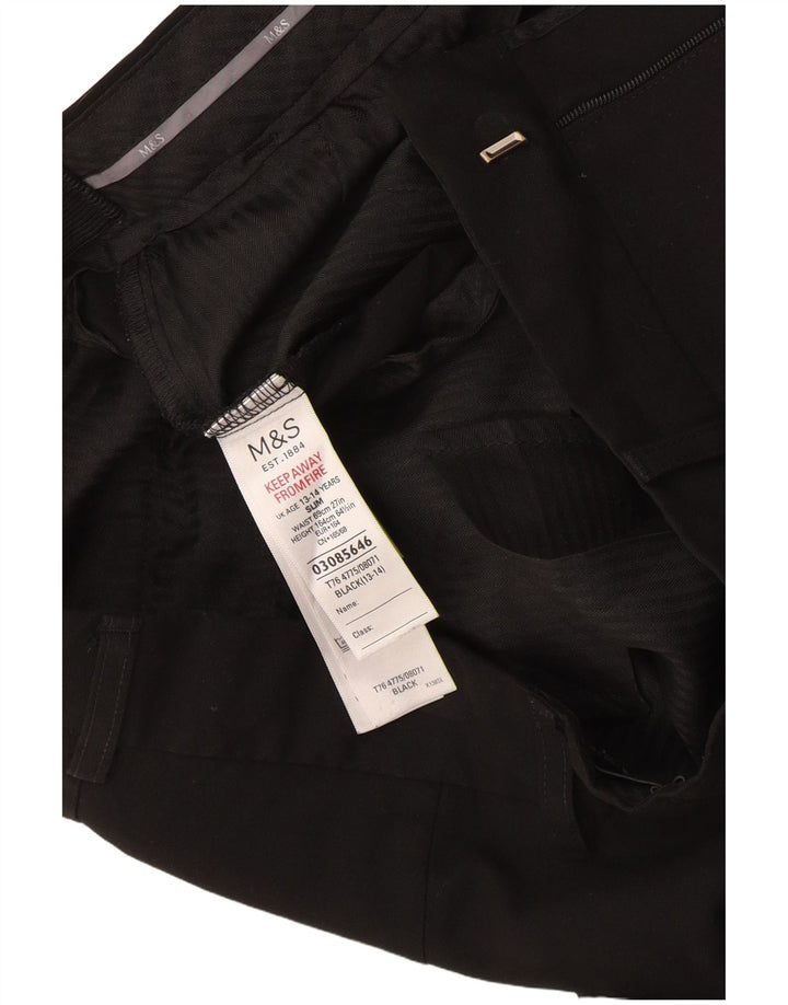 Marks & Spencer Boys Slim Suit Παντελόνι 13-14 ετών W30 L30 Μαύρο Πολυεστέρας