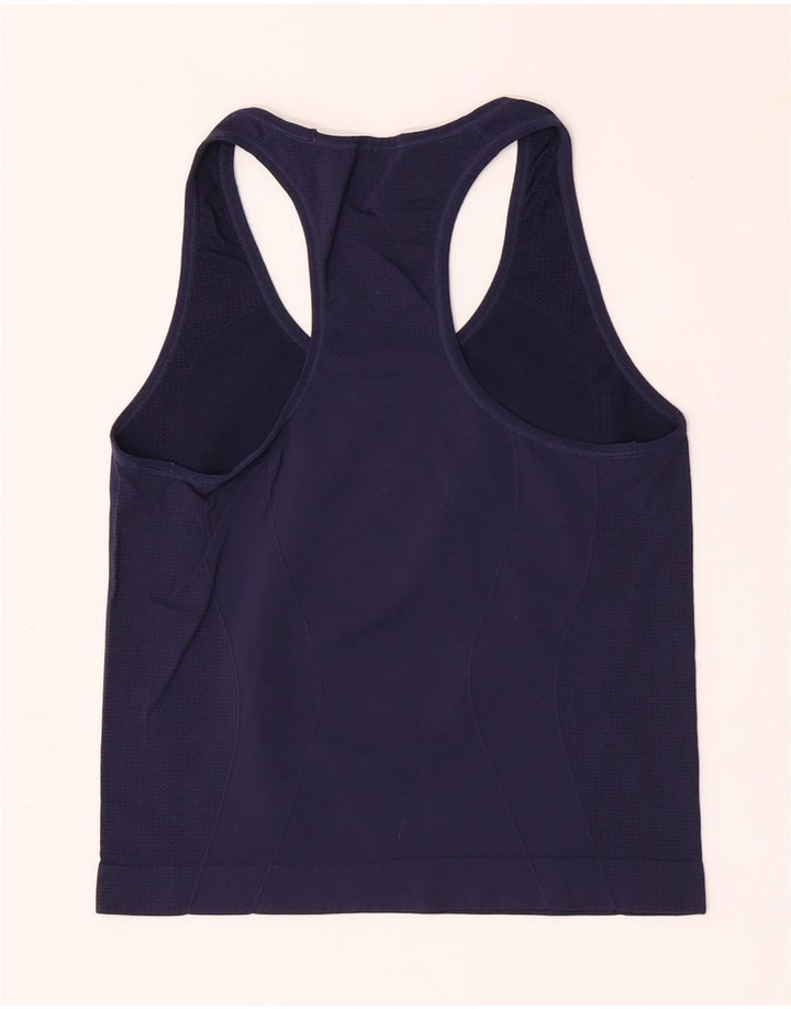 Puma Γυναικείο Crop Vest Top UK 12 Medium Navy Blue