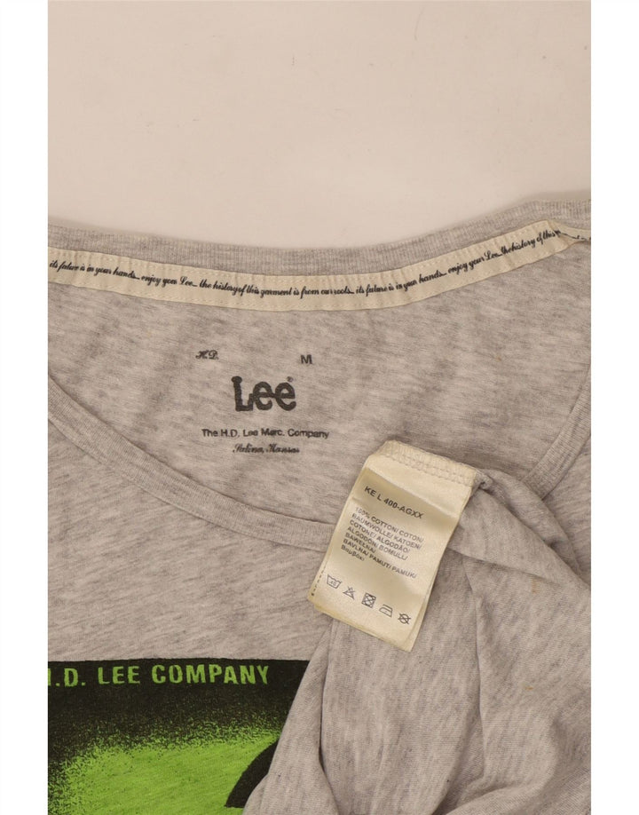 Lee Γυναικείο T-Shirt Top UK 12 Medium Grey Cotton