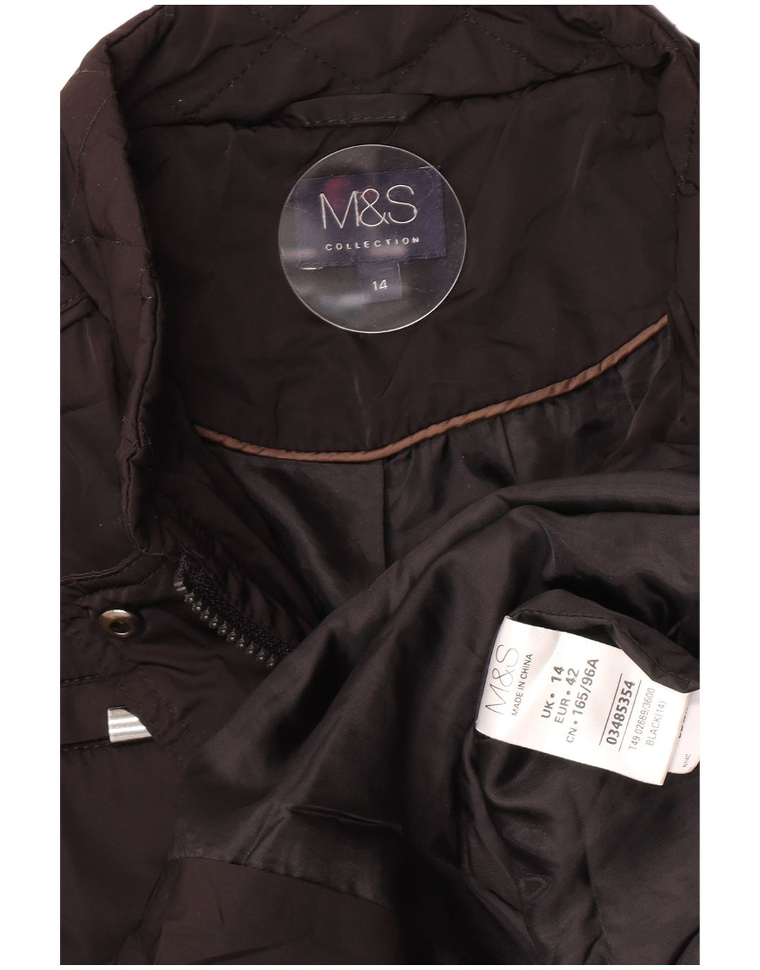 Marks & Spencer Γυναικείο Καπιτονέ μπουφάν UK 14 μεγάλο μαύρο πολυεστέρα