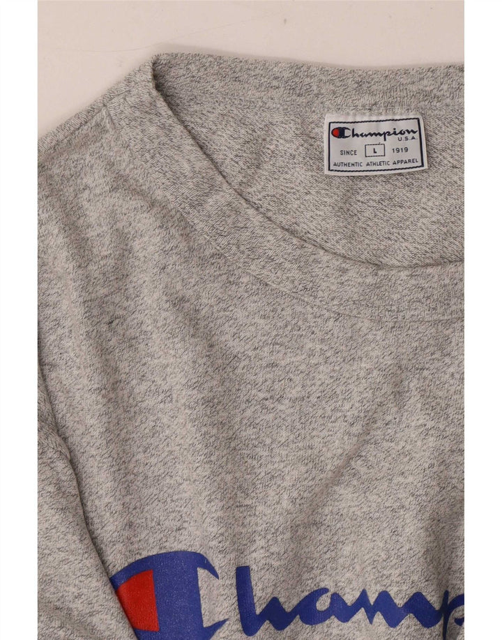 Ανδρικό T-Shirt Champion Graphic Top Large Grey Flecked