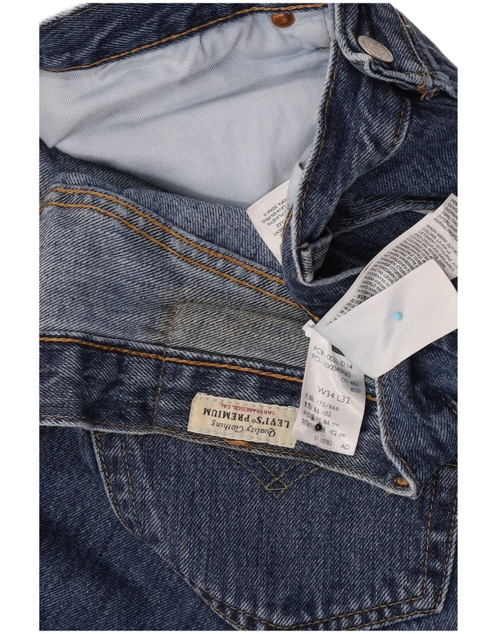 Levi's Mens 501 Straight Jeans W34 L32 Blue Cotton