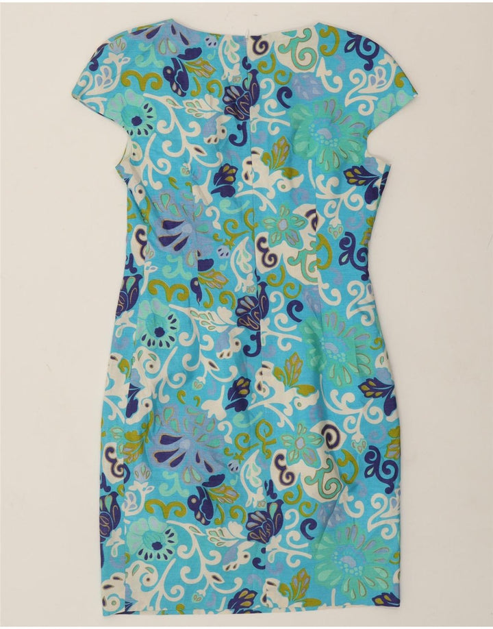 Vintage γυναικείο φόρεμα με θήκη UK 10 Small Blue Floral