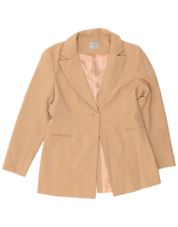 Oasis Γυναικείο μπλέιζερ 1 κουμπιού μπουφάν UK 14 Medium Beige Polyester