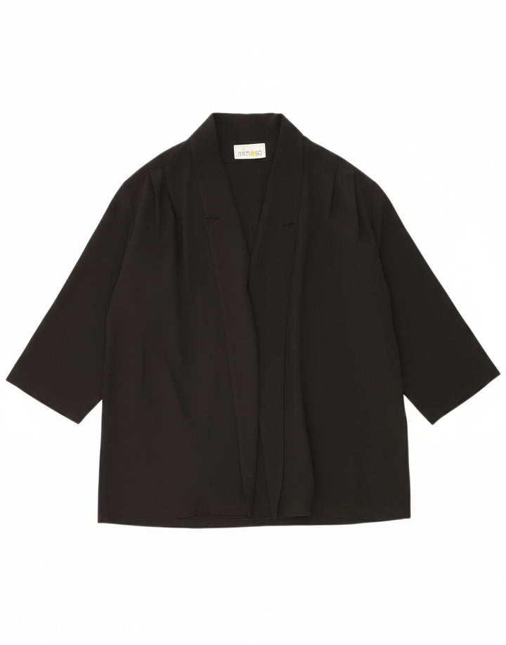 VINTAGE Womens Open Blazer Jacket UK 20 2XL Black