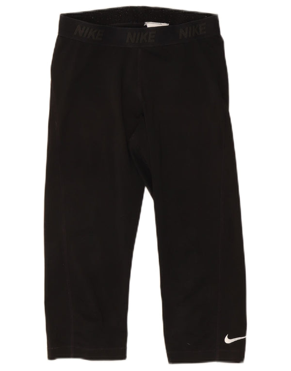 Nike Womens Graphic Capri Leggings UK 12 Medium  Black Polyester