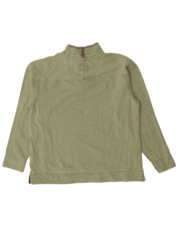 Ανδρικό φούτερ με λαιμόκοψη με φερμουάρ για πρόσωπο με μεγάλο χακί βαμβακερό