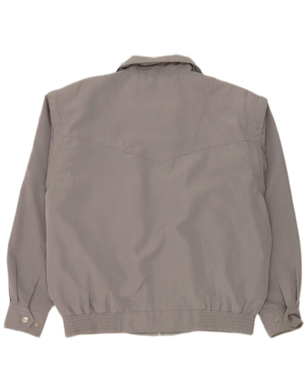 Vintage Ανδρικό Loose Fit Bomber Jacket UK 38 Medium Grey Polyester