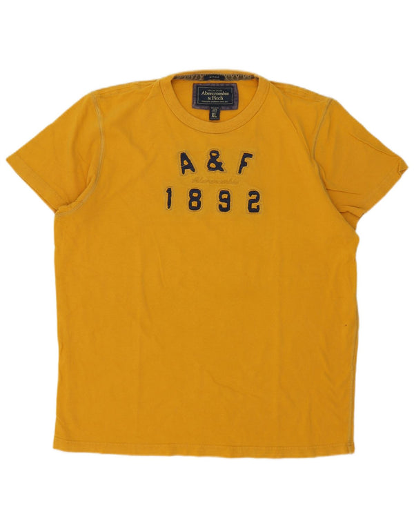 Ανδρικό γραφικό μπλουζάκι Abercrombie & Fitch Muscle Fit Top XL Κίτρινο βαμβακερό