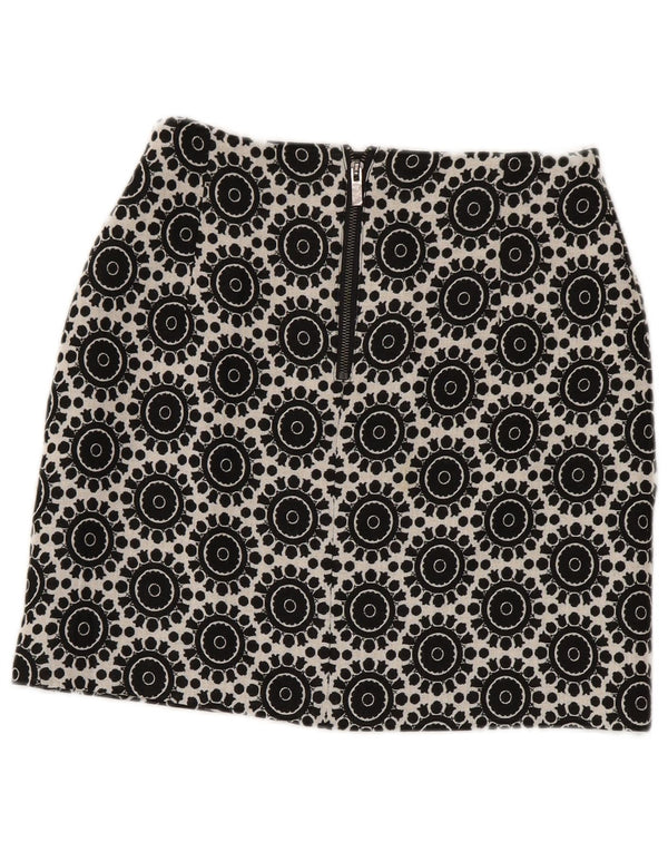 Marks & Spencer Γυναικεία Pencil Φούστα UK 8 Small W28 Μαύρο γεωμετρικό βαμβακερό