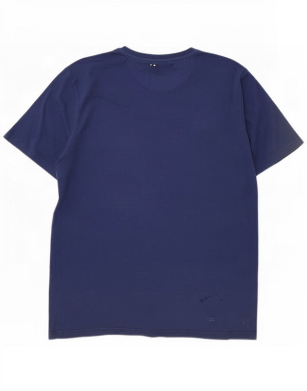 Napapijri Ανδρικό Γεωγραφικό Γραφικό T-Shirt Top Large Navy Blue