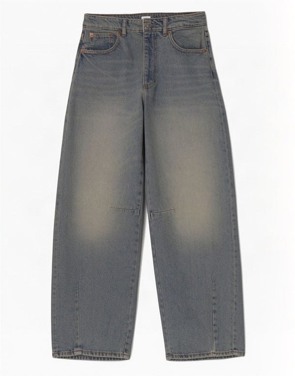 Zara γυναικείο μπαλόνι ψηλόμεσο τζιν EU 36 XS W26 L29 Μπλε βαμβακερό