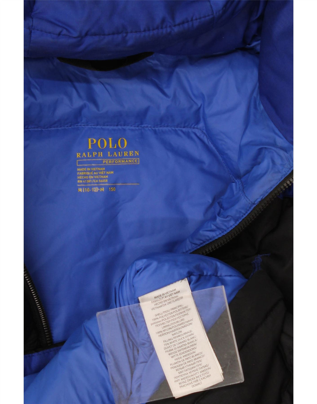 Polo Ralph Lauren Boys μπουφάν με επένδυση 10-11 ετών Medium Black Colourblock