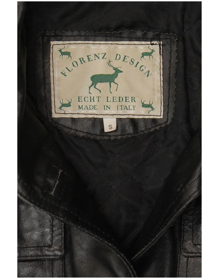 Vintage Γυναικείο Δερμάτινο Μπουφάν UK 10 Small Black Leather