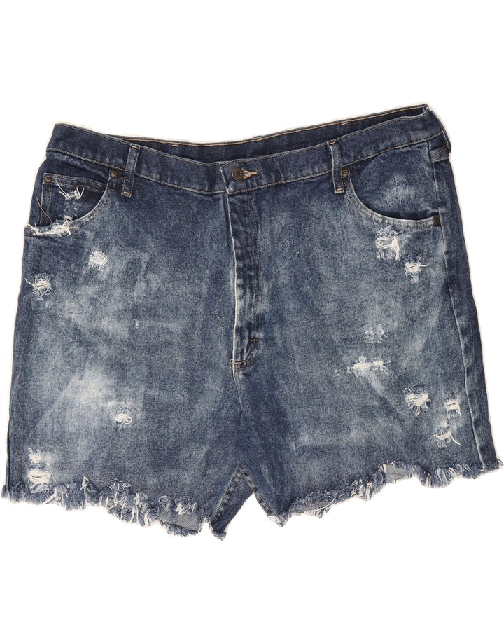 WRANGLER Mens Distressed Denim Shorts W42 2XL Blue Cotton Vintage Wrangler and Second-Hand Wrangler from Messina Hembry 