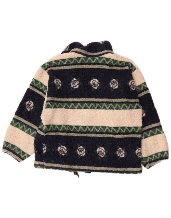 Vintage γυναικείο φερμουάρ Fleece Jumper UK 18 XL Πολύχρωμο Floral