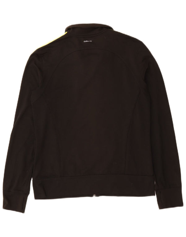 Adidas Womens Tracksuit Top Jacket UK 12/14 Medium Black Polyester