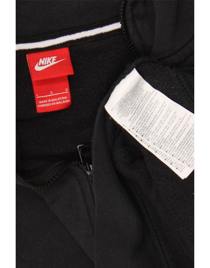 Ανδρικό πουλόβερ Nike με φερμουάρ, μαύρο βαμβακερό