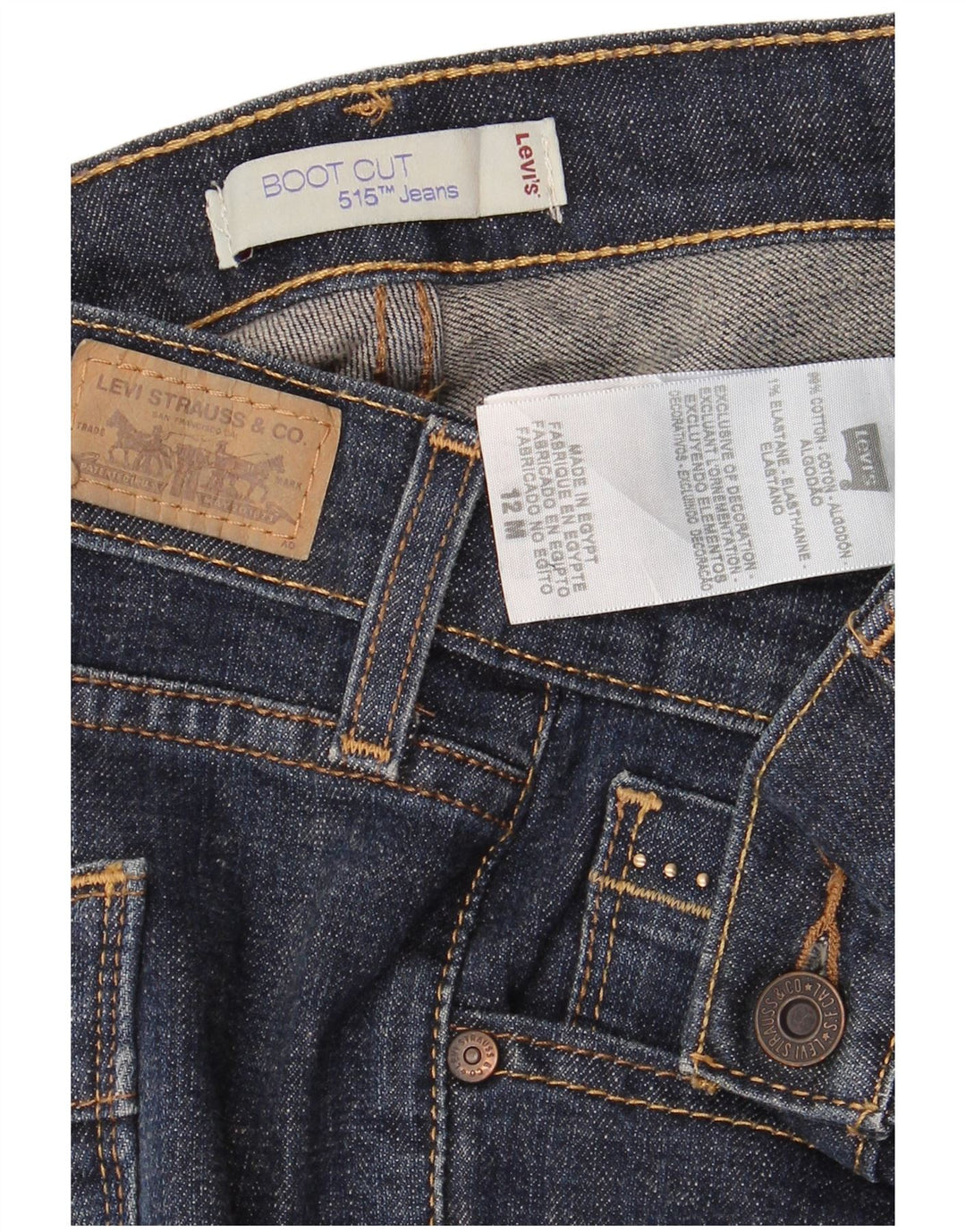 LEVI'S Γυναικείο 515 Bootcut Jeans US 12 Μεγάλο W34 L32 Navy Blue βαμβακερό