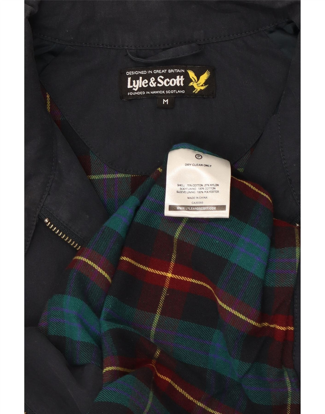 Lyle & Scott Ανδρικό Bomber Jacket UK 38 Medium Navy Blue Cotton
