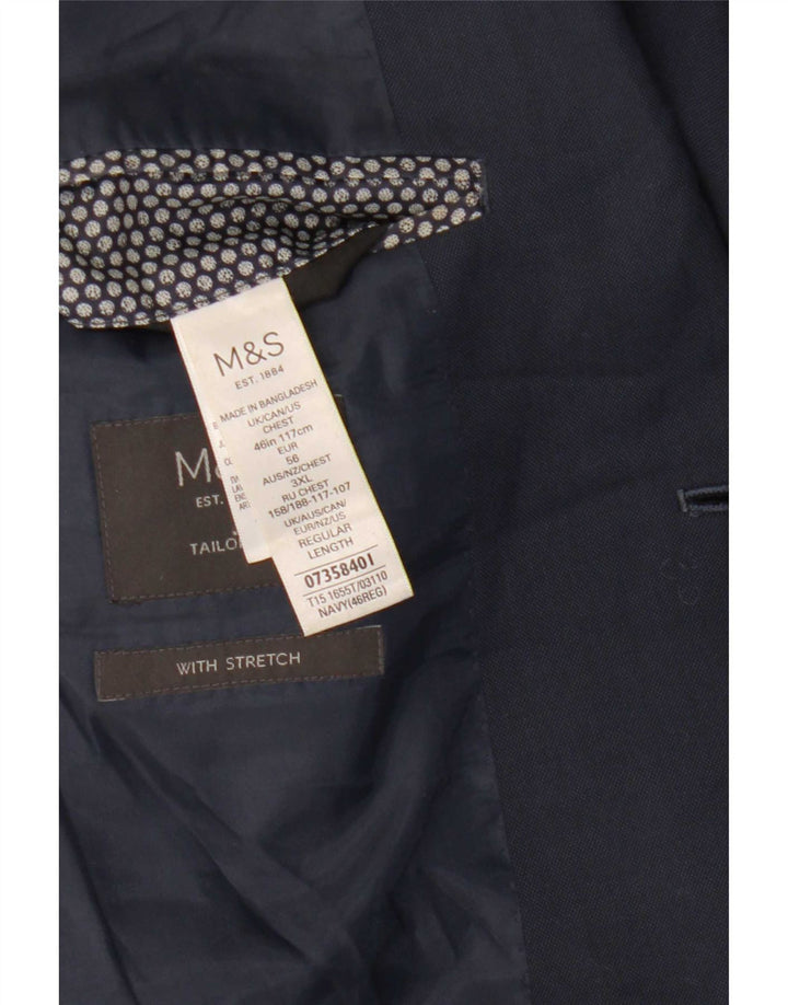Marks & Spencer Ανδρικό μπουφάν σακάκι με 2 κουμπιά UK 46 3XL Navy Blue Polyester
