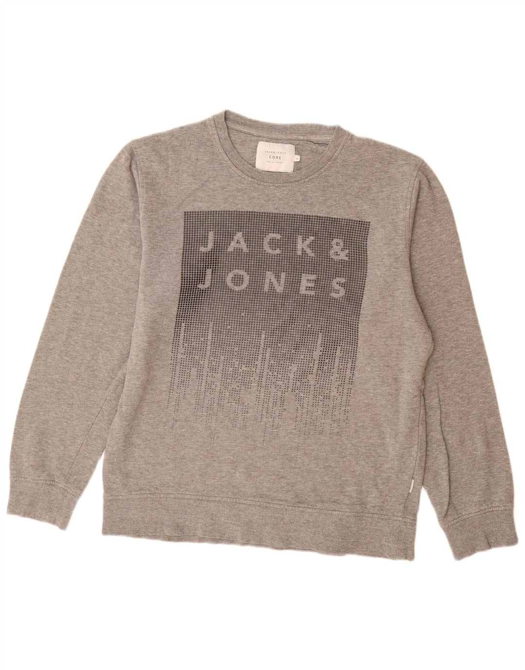 Jack & Jones Ανδρικό γραφικό φούτερ Jumper μεγάλο γκρι βαμβακερό
