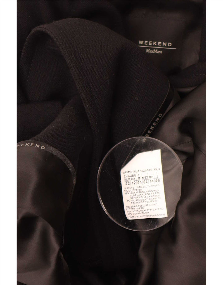 Max Mara Γυναικείο Πανωφόρι Σαββατοκύριακου UK 14 Large Black Wool