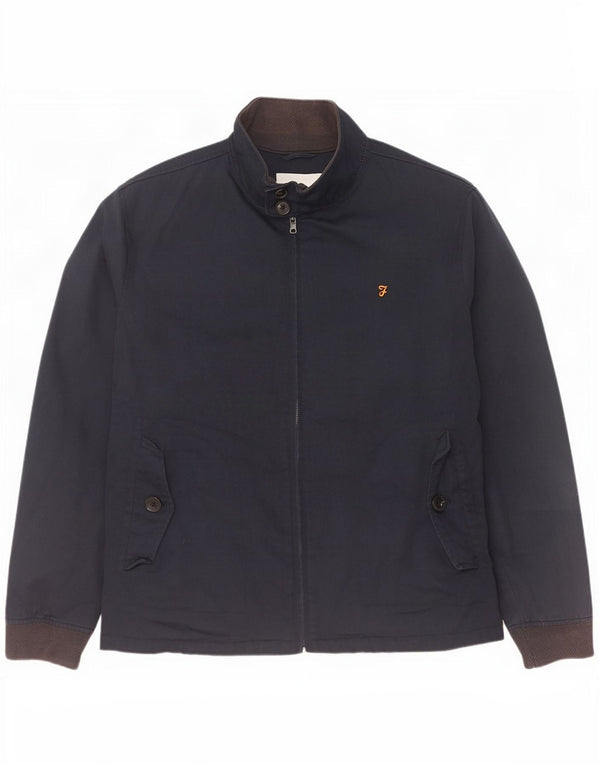 Farah Mens Bomber Jacket UK 40 Large Navy Blue Cotton