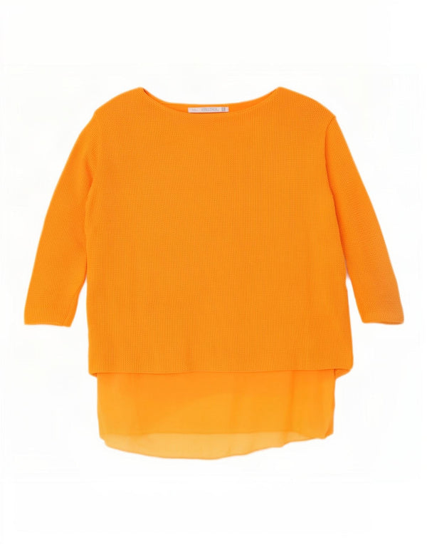 Zara γυναικείο τοπ 3/4 μανίκι UK 10 Small Orange