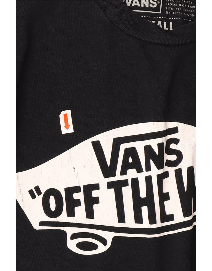 VANS Ανδρικό γραφικό μπλουζάκι με προσαρμοσμένη εφαρμογή, μικρό μαύρο βαμβακερό