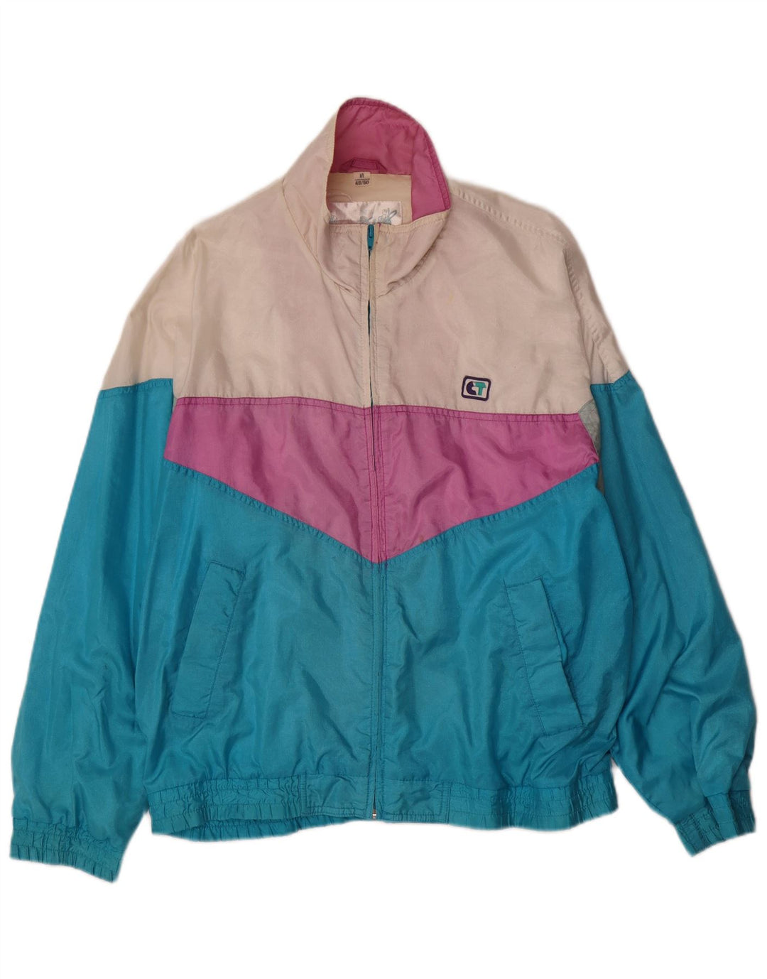 Ανδρική φόρμα VINTAGE Top Jacket IT 48/50 Medium Blue Colorblock Nylon